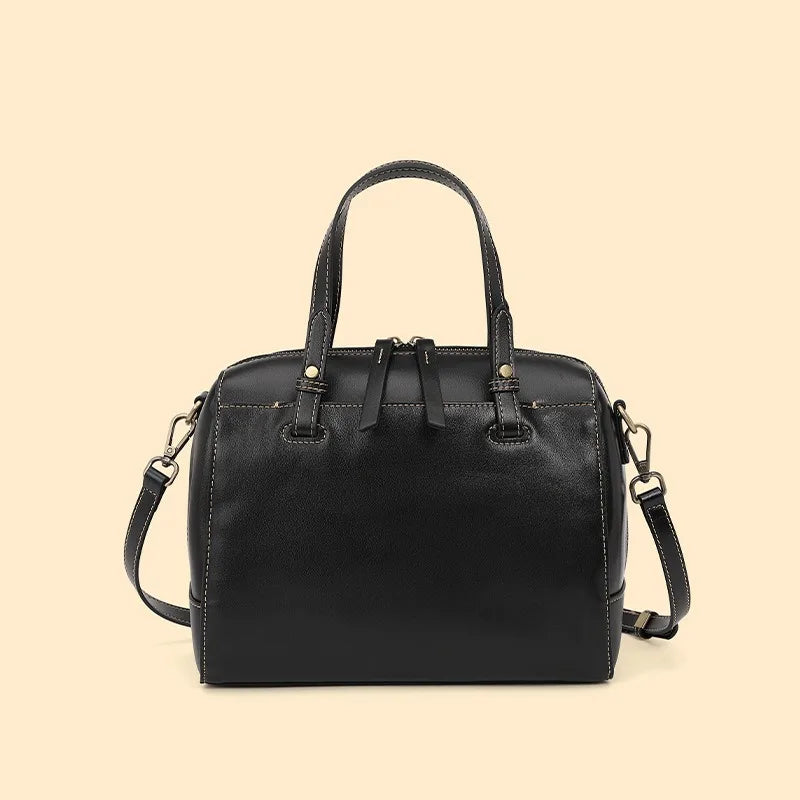 Genuine Leather Vintage Designer Handbag For Women Large Capacity Shoulder Bag