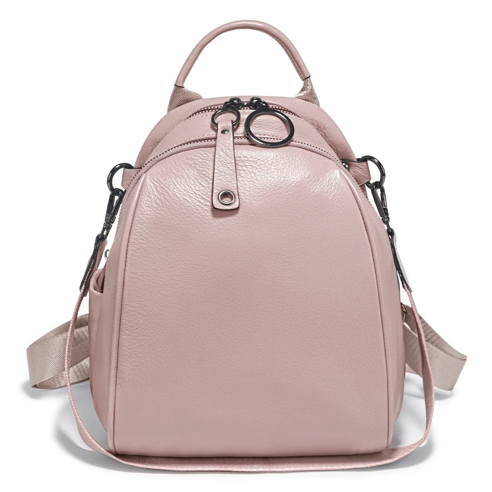 Women's Soft Genuine Leather Travel Backpack Large Capacity Convertible Rucksack