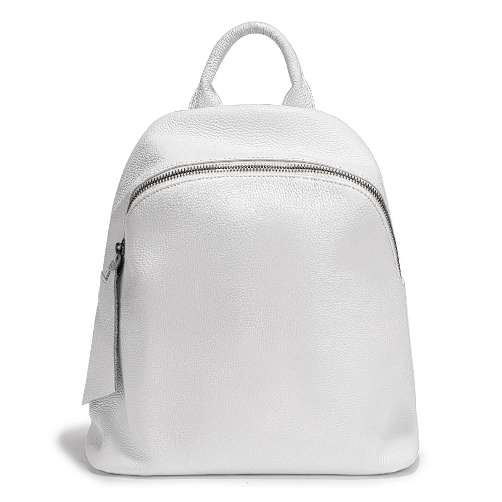 100% Genuine Leather Women Backpack Vintage Solid Large