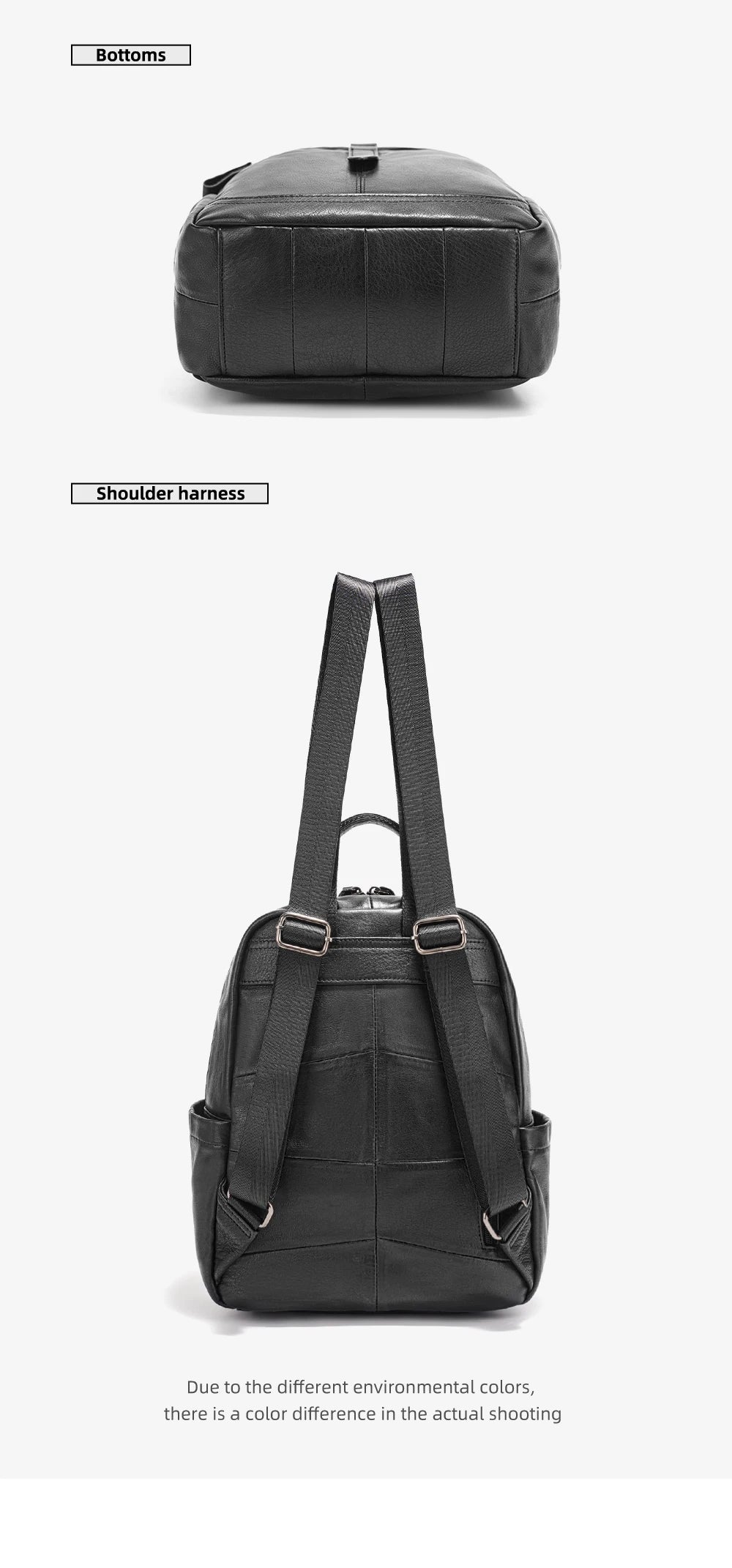 Women's 100% Genuine Leather Backpack Large Capacity for Commute
