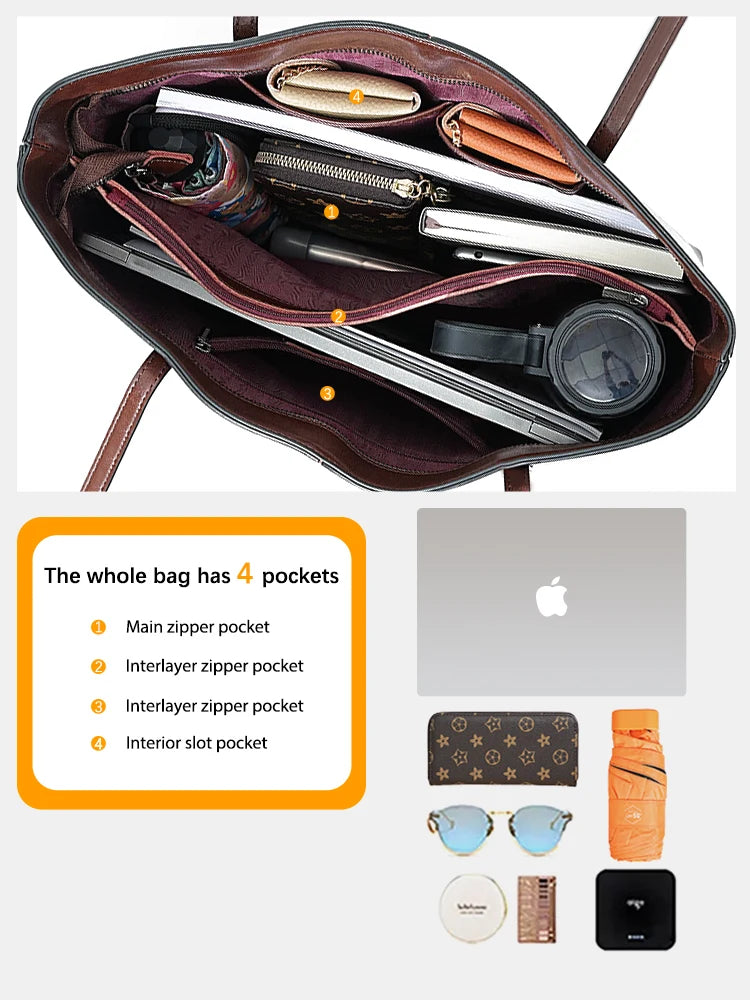 New Women Handbag 100% Genuine Leather Ladies Shoulder Purse Ladies