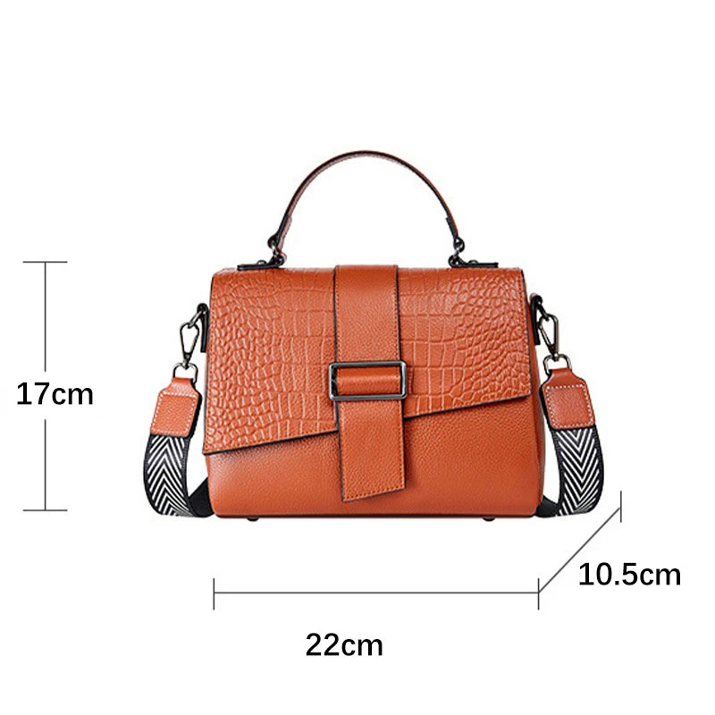 New Genuine Leather Tote Bag For Women Spring Classic Vintage Shoulder Handbag