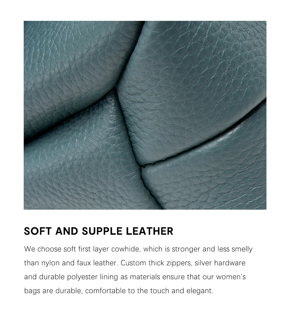 Women's Genuine Leather Top-Handle Bag Simple Fashion Envelope Luxury Brand Shoulder Handbag