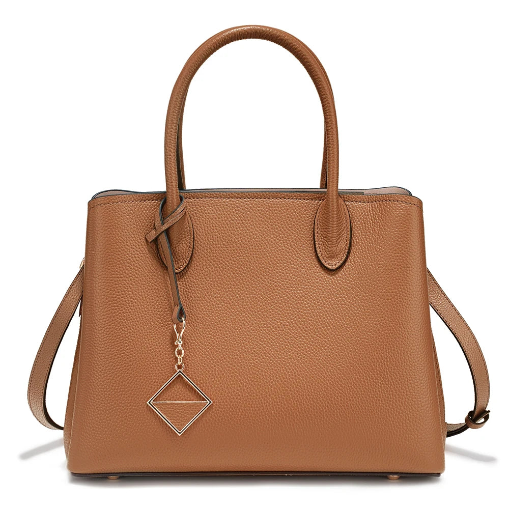 Women's Genuine Leather Satchel Handbag Large Shopper Designer Shoulder Bag Large Cross-body