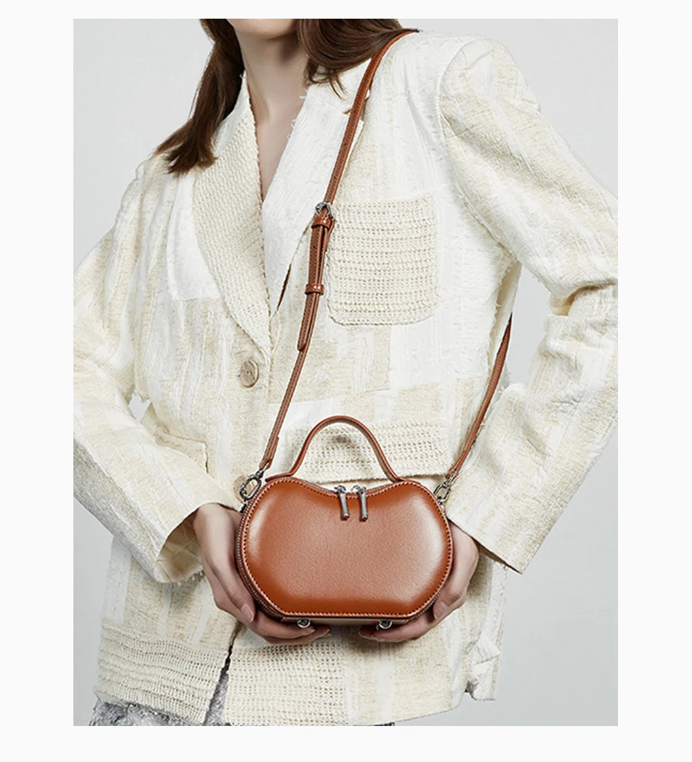 Women's Simple Luxury Brand Solid Color Burgundy Bag Designer Leather Handbag