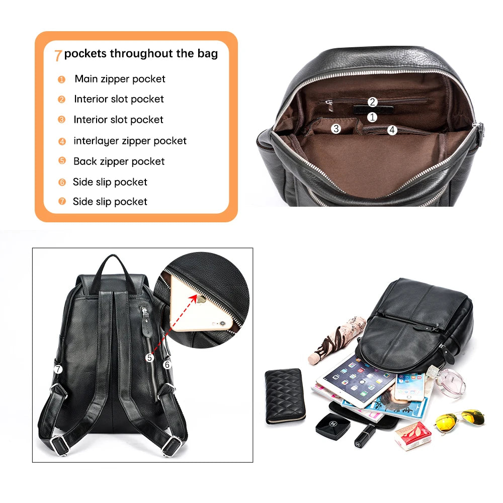 Stylish Genuine Leather Women Backpack