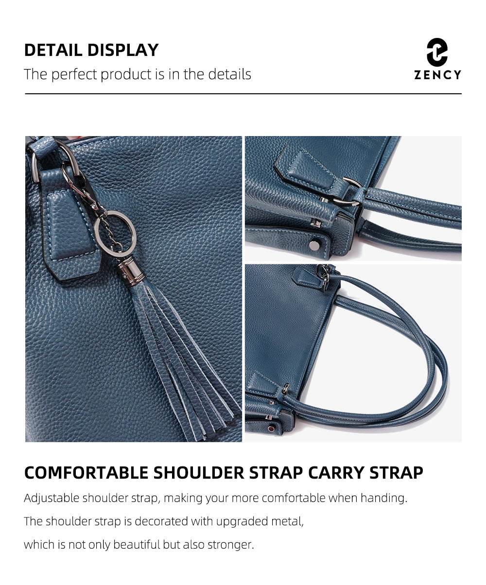 Genuine Leather Women's Tassel Shoulder Bag Large Capacity Female Handbag Shopper Natural Leather