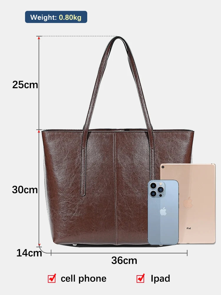 New Women Handbag 100% Genuine Leather Ladies Shoulder Purse Ladies