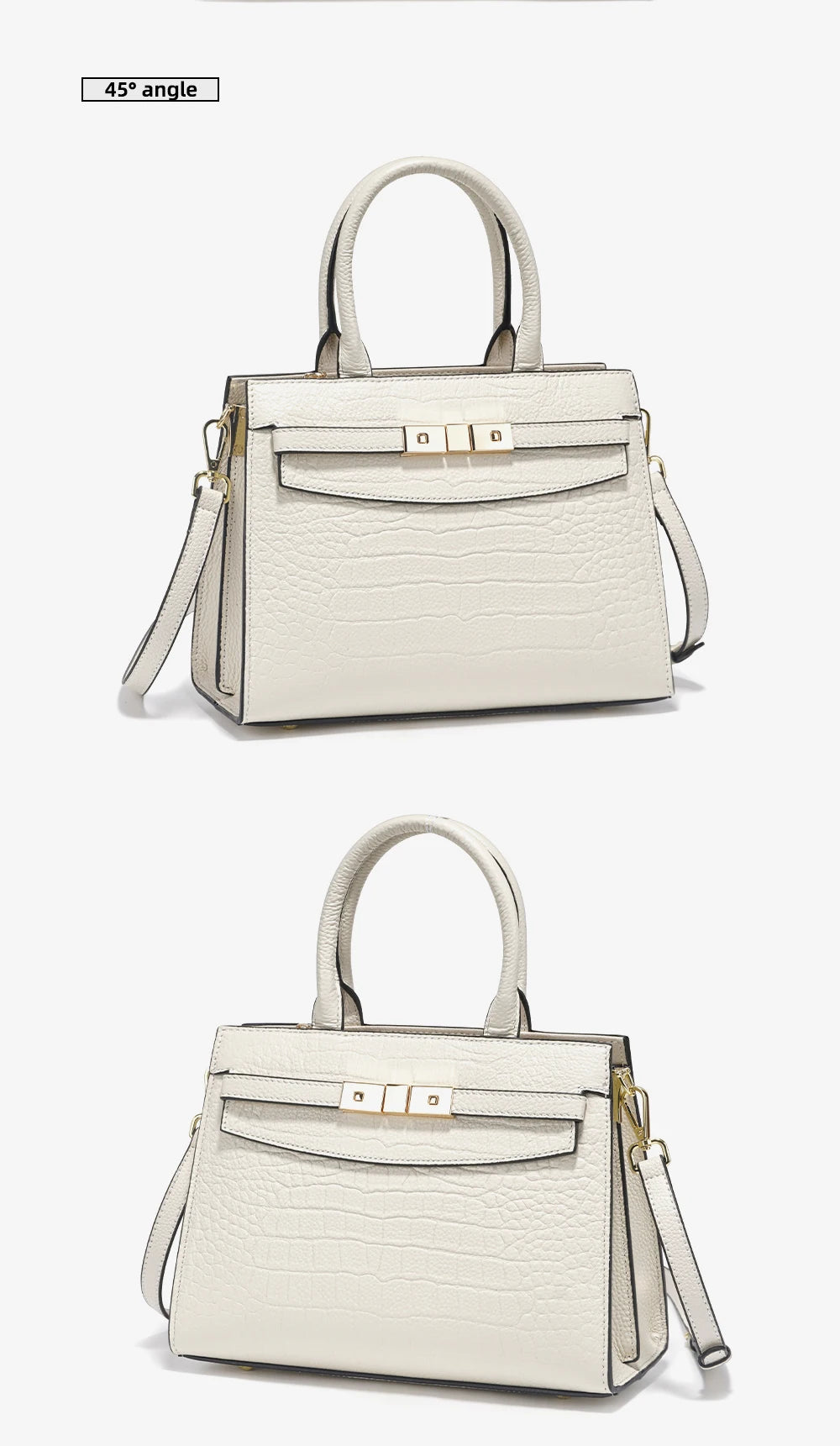 Ladies Cow Skin Fashion Handbags Genuine Leather Top-handle Bag For Work Luxury Designer