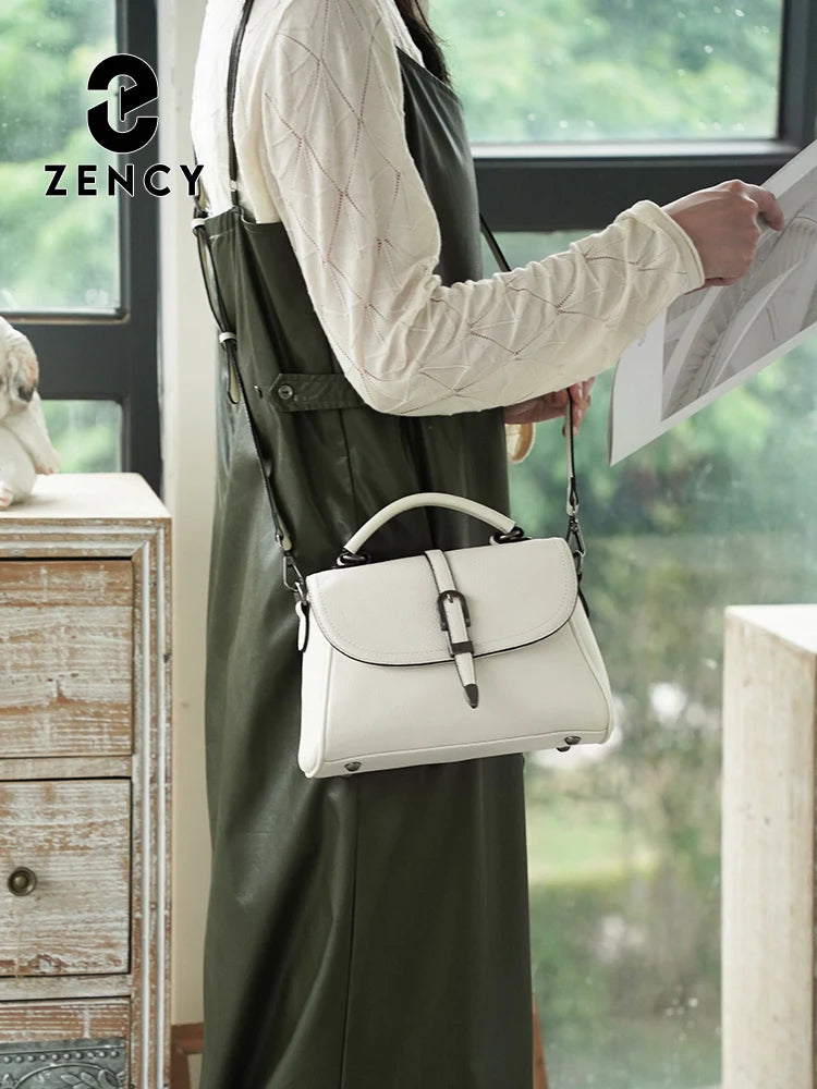 Women's Genuine Leather Top-Handle Bag Simple Fashion Design Luxury Shoulder Crossbody Small Handbag