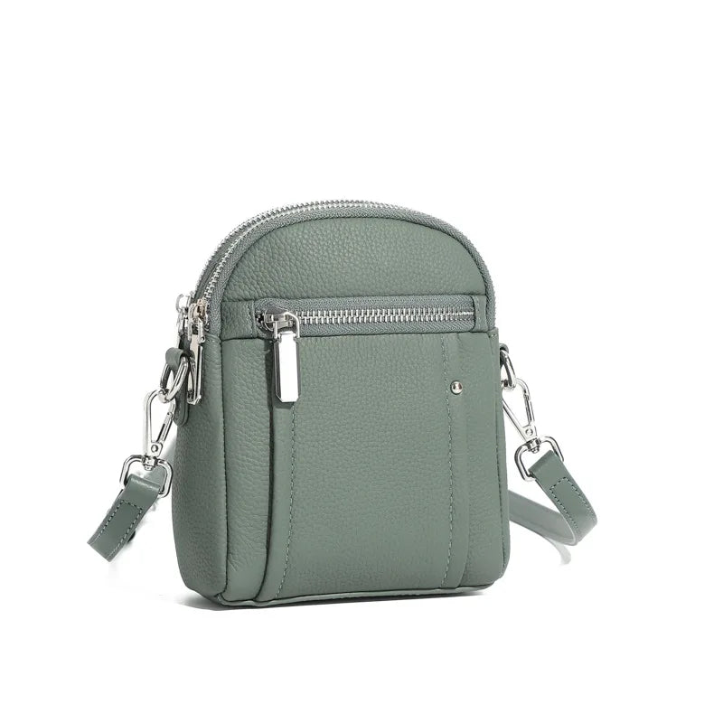 100% Genuine Leather Fashion Women Crossbody Bag Practical Phone Purse Small