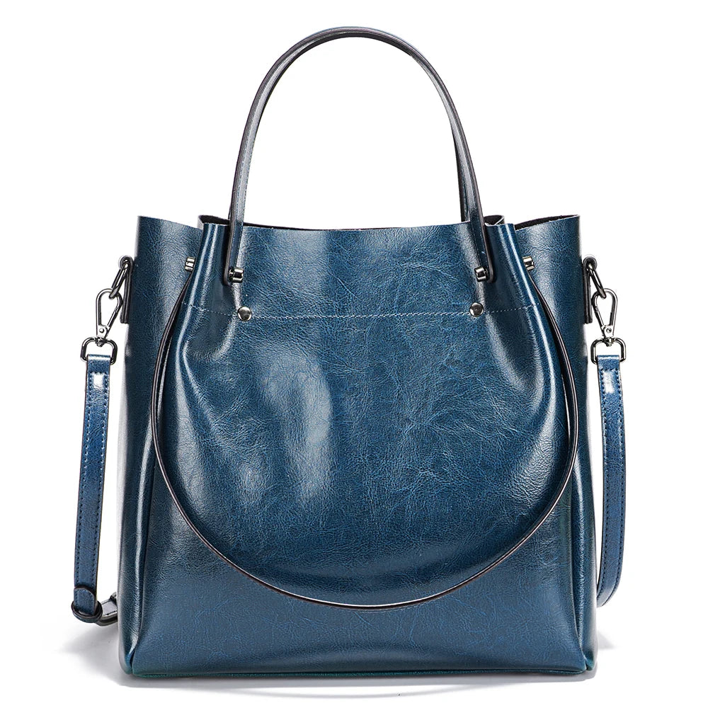 Fashion Large Capacity Women's Handbag 100% Genuine Leather