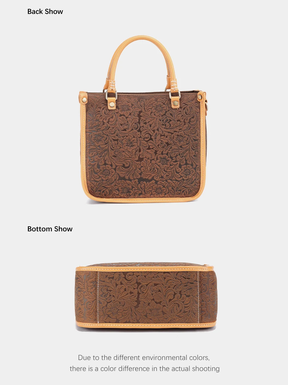 Women Shoulder Bag Genuine Leather High Quality Designer Embossing Bag Crossbody