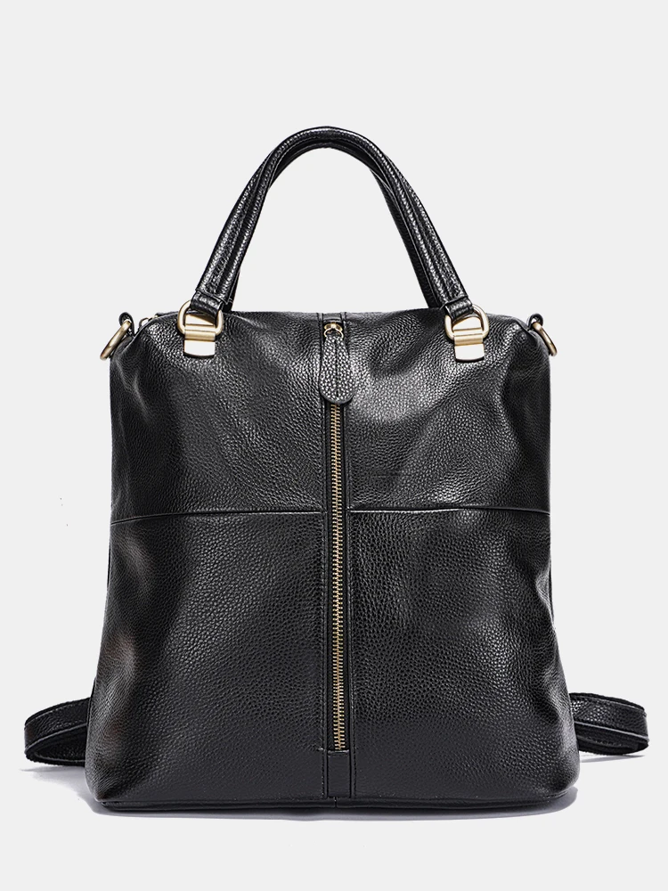 Vintage Genuine Leather Backpack for Women Anti-Theft Large Capacity