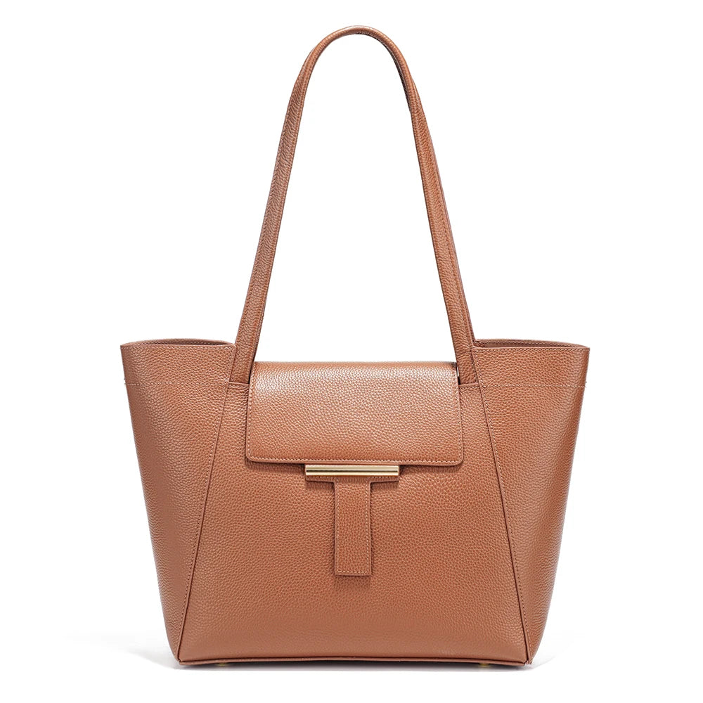 Genuine Leather Women's Tote Handbag Large Shoulder Bag Functional Shopping Bag