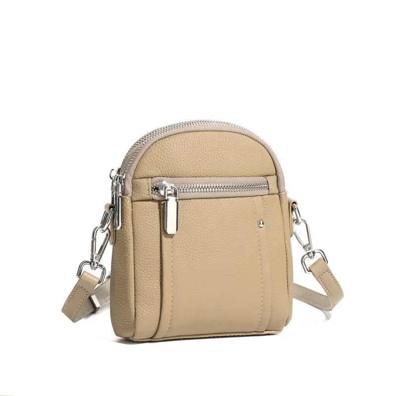 100% Genuine Leather Fashion Women Crossbody Bag Practical Phone Purse Small