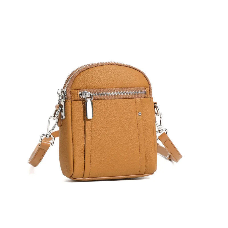 100% Genuine Leather Fashion Women Crossbody Bag Practical Phone Purse Small