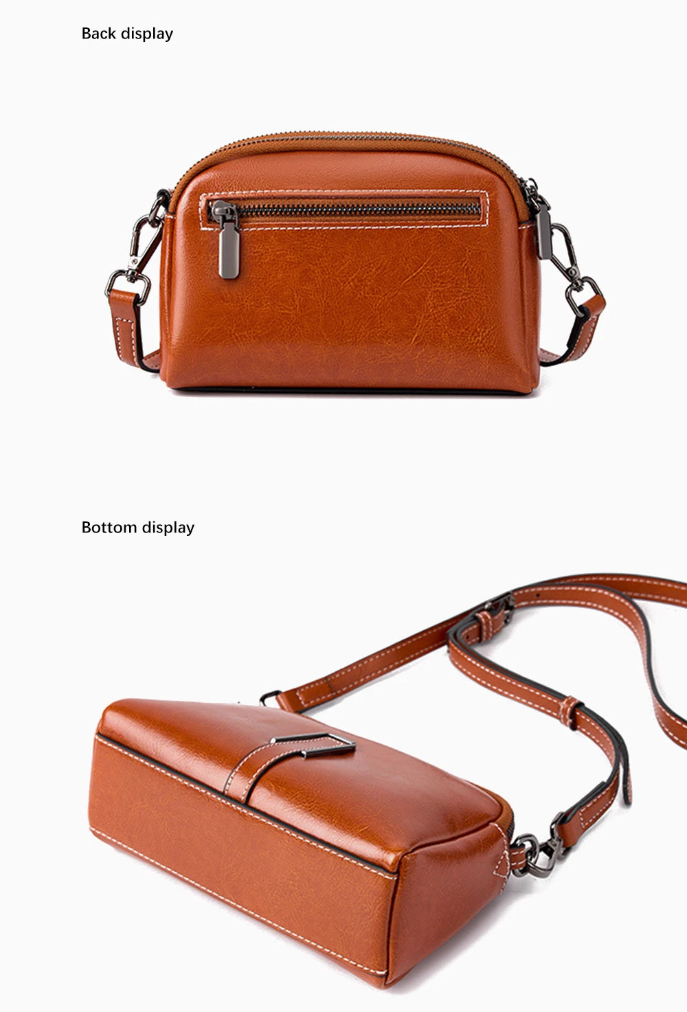 100% Oil Wax Top Leather Small Crossbody Bags For Women Fashion Designer Shoulder Bag