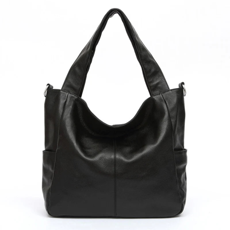 Genuine Leather Women Tote Handbag Large Capacity Shoulder Bag