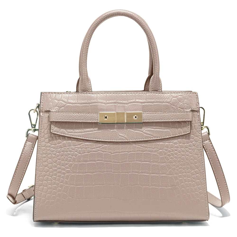 Ladies Cow Skin Fashion Handbags Genuine Leather Top-handle Bag For Work Luxury Designer