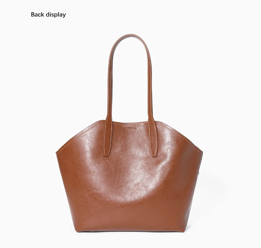 New Retro Women Handbag 100% Genuine Leather Ladies Shoulder Large
