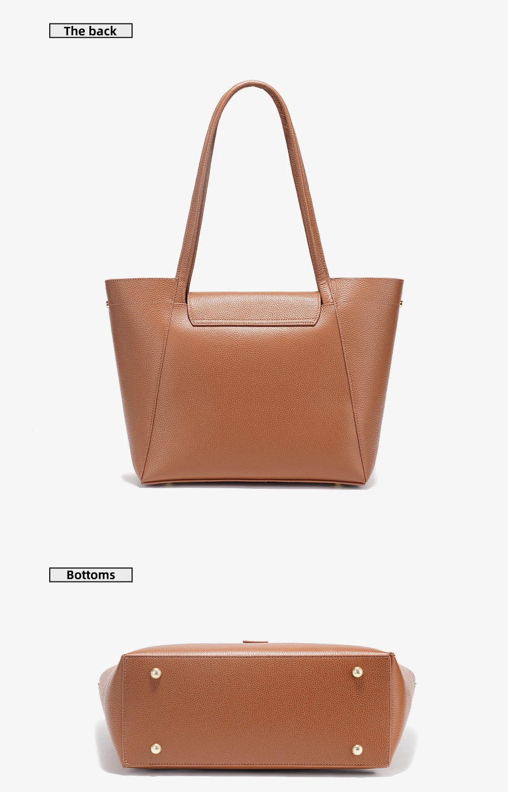 Genuine Leather Women's Tote Handbag Large Shoulder Bag Functional Shopping Bag