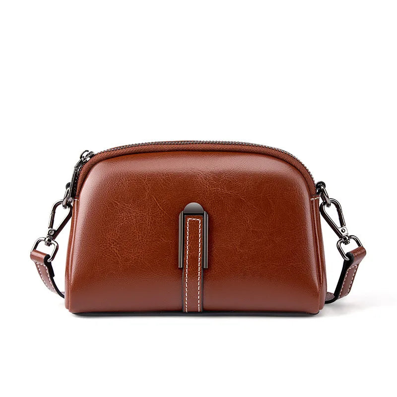 100% Oil Wax Top Leather Small Crossbody Bags For Women Fashion Designer Shoulder Bag