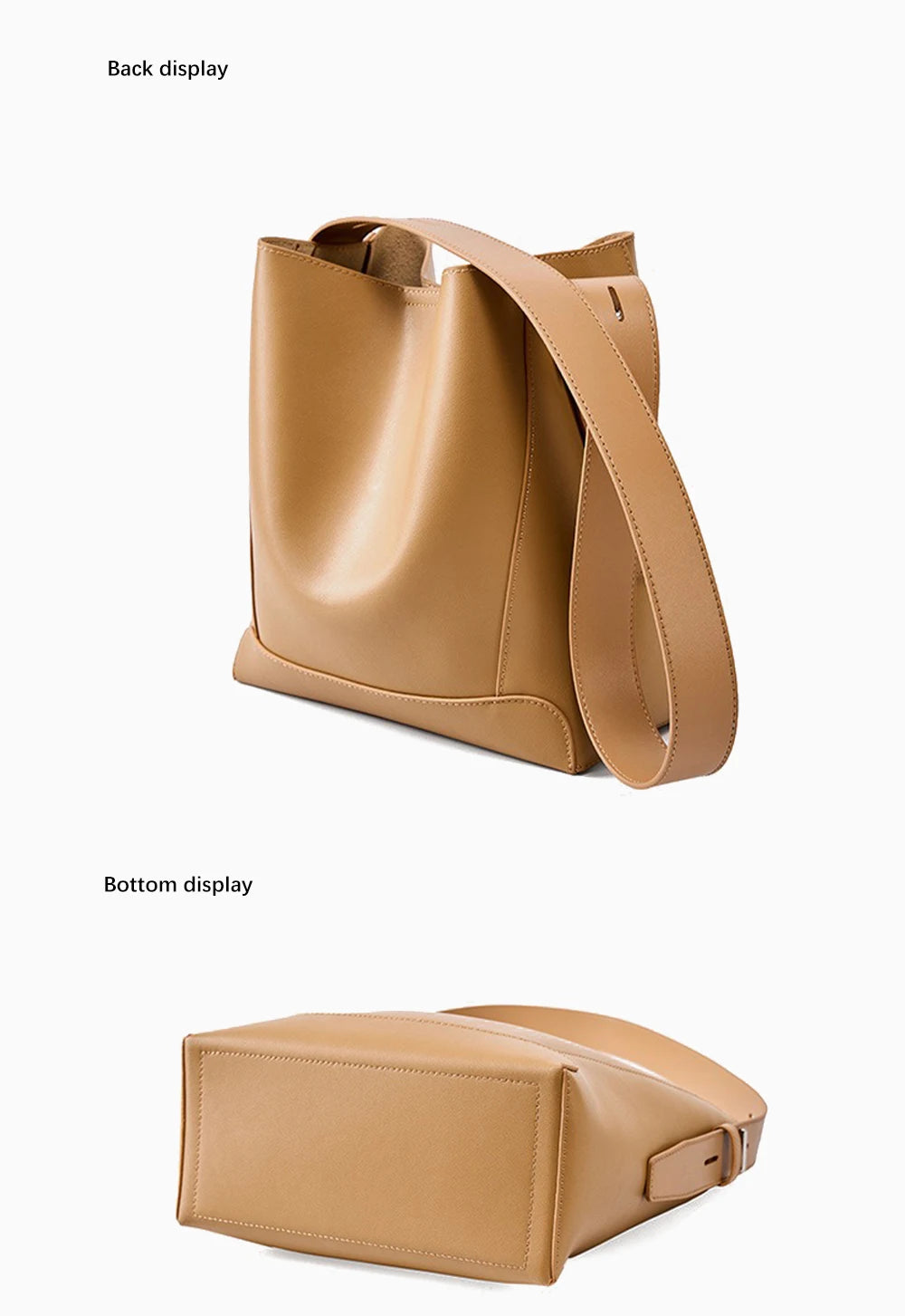 New Split Leather Casual Shopper Shoulder Bag Commuter Large Bucket Handbag High Quality