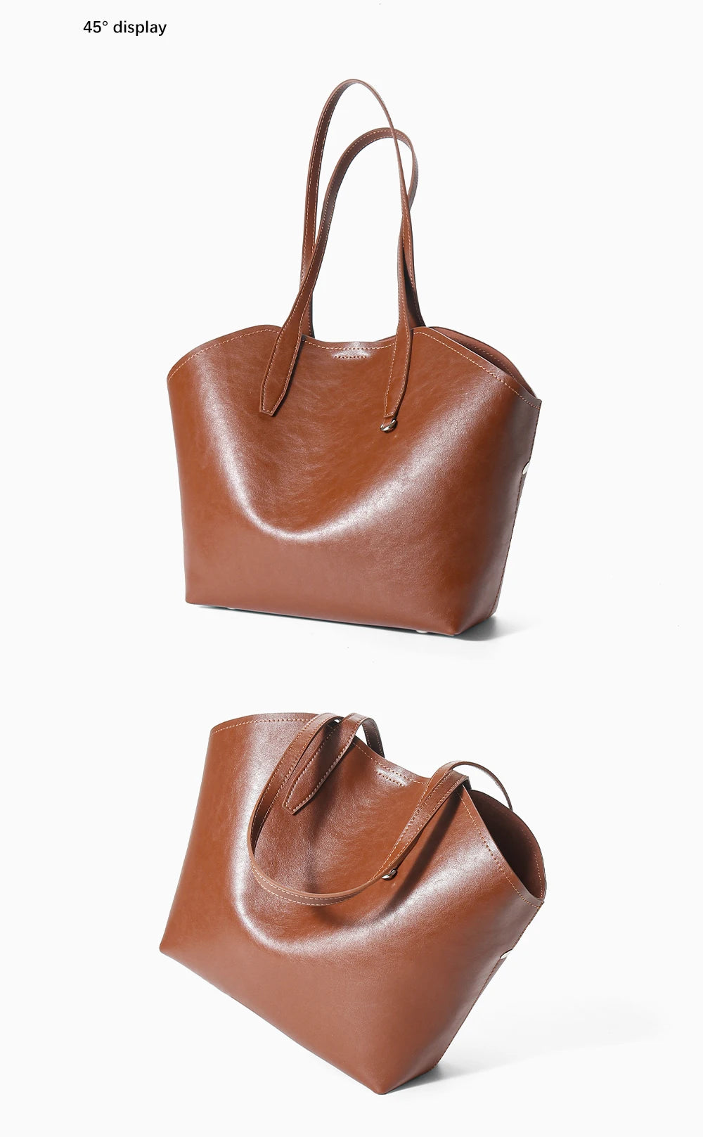 New Retro Women Handbag 100% Genuine Leather Ladies Shoulder Large