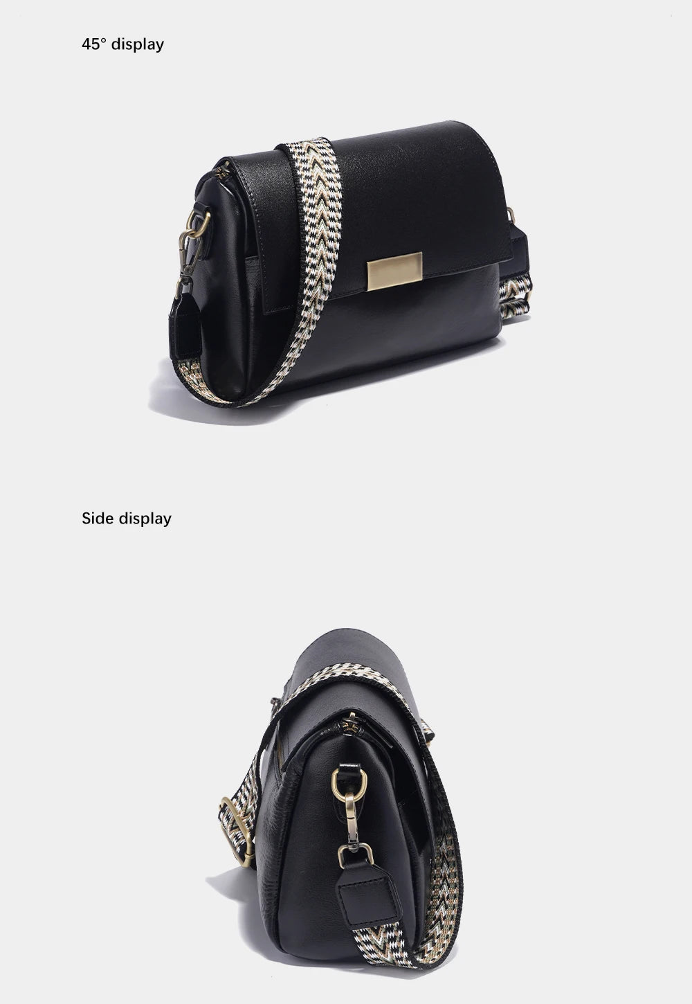 Vintage Genuine Leather Handbag for Women Large Capacity Crossbody Shoulder Bag Flap Purse