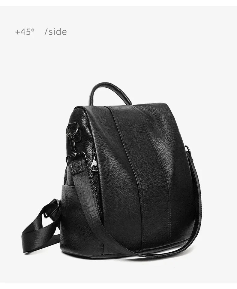 Genuine Leather Women's Backpack Travel Casual Commute Satchel Simple Fashion