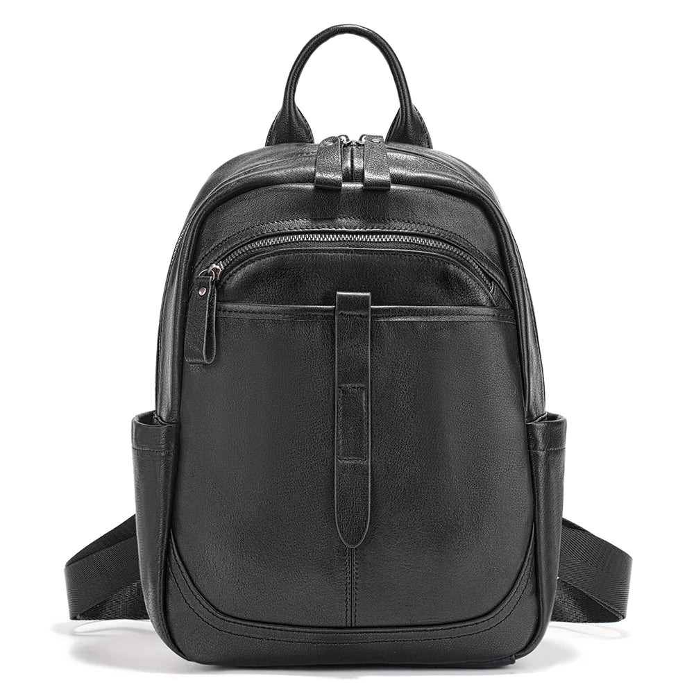 Women's 100% Genuine Leather Backpack Large Capacity for Commute