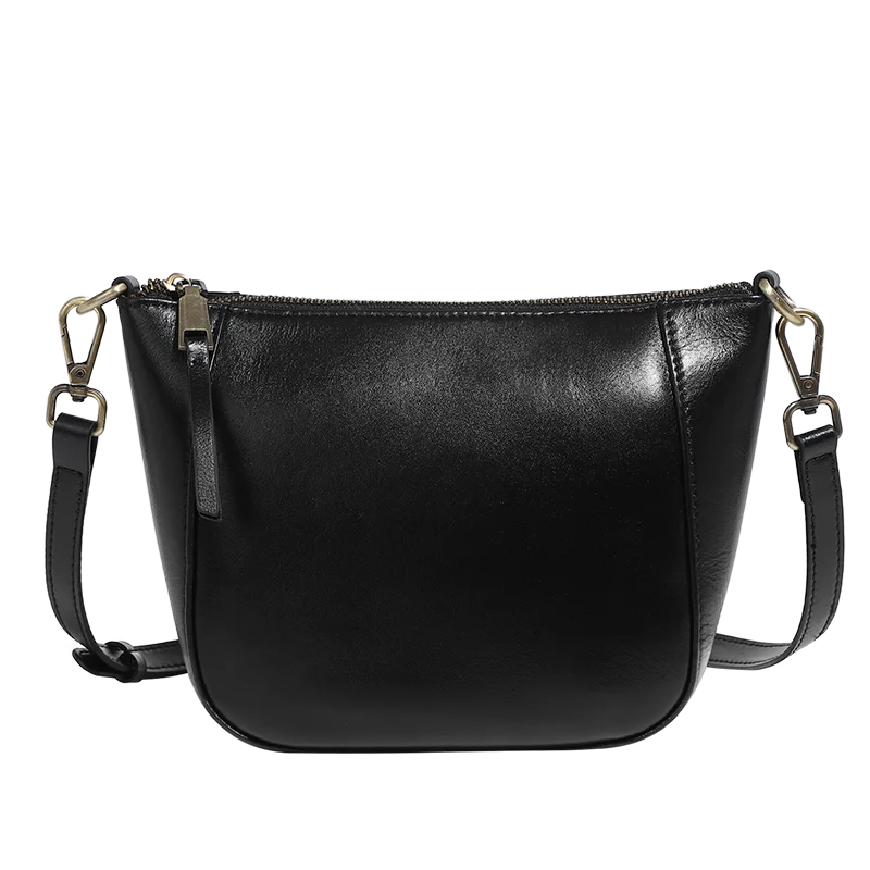Genuine Leather Small Beige Handbag Crossbody For Ladies Retro Purse