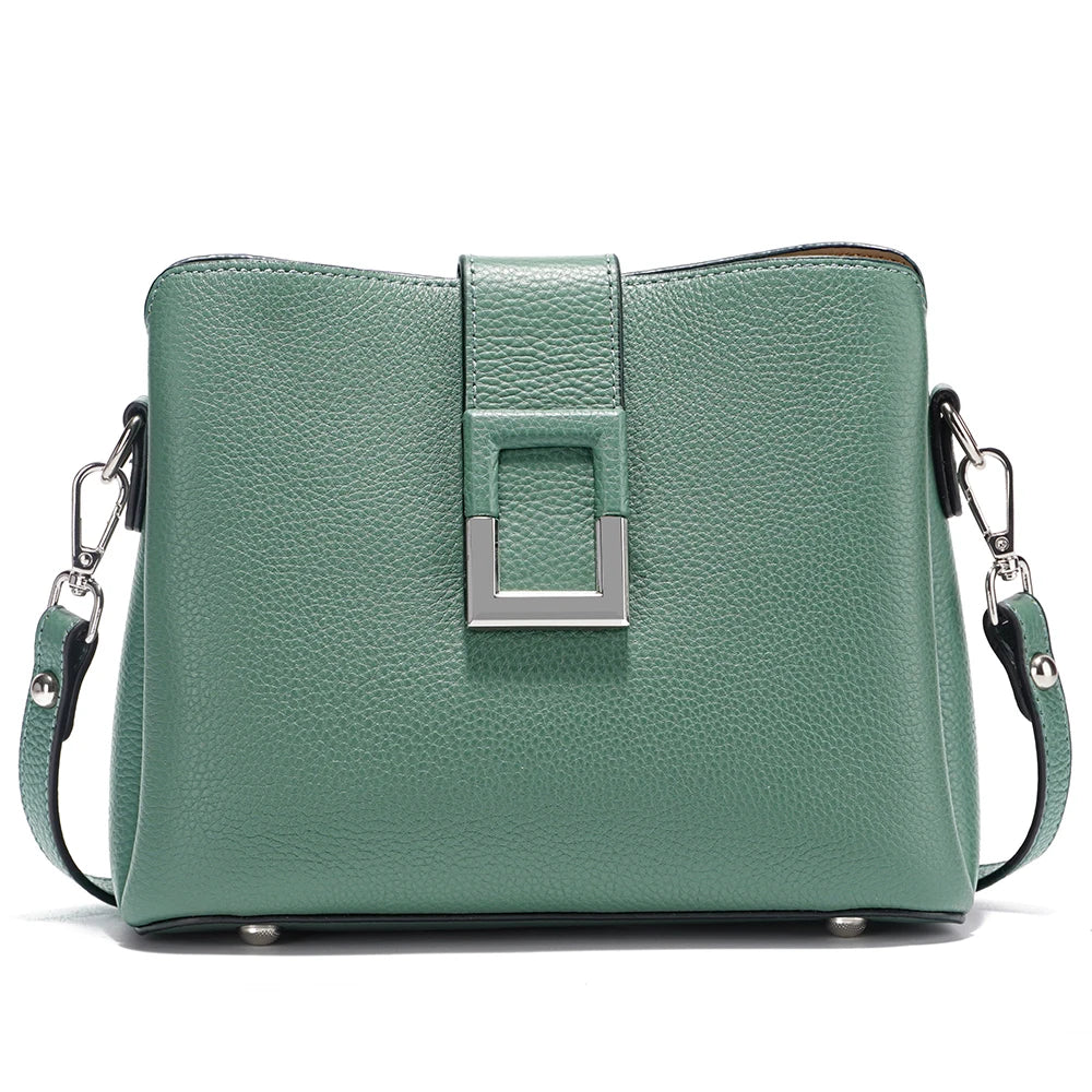 Genuine Leather Designer Noble Shopper Shoulder Bag Commuter Large Bucket Handbag Women Crossbody