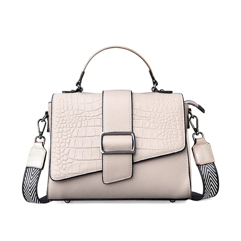 New Genuine Leather Tote Bag For Women Spring Classic Vintage Shoulder Handbag