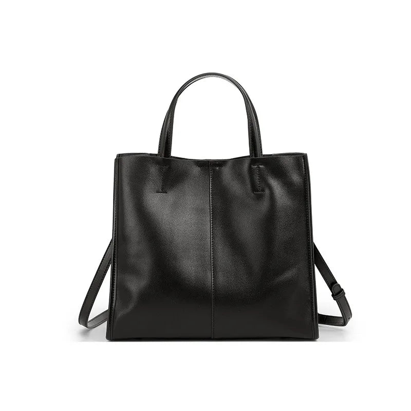 Genuine Leather New Simple Shoulder Bag Large Capacity Shopper Luxury Casual