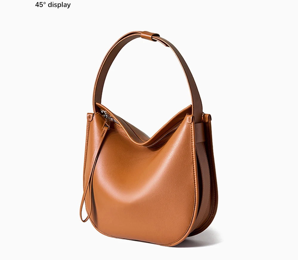 Women's Simple Fashion Designer Messenger Bag Genuine Leather Shoulder