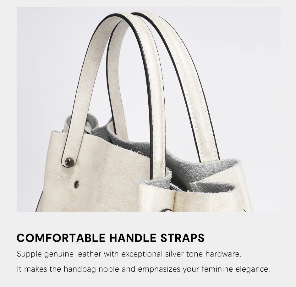 Fashion Large Capacity Women's Handbag 100% Genuine Leather
