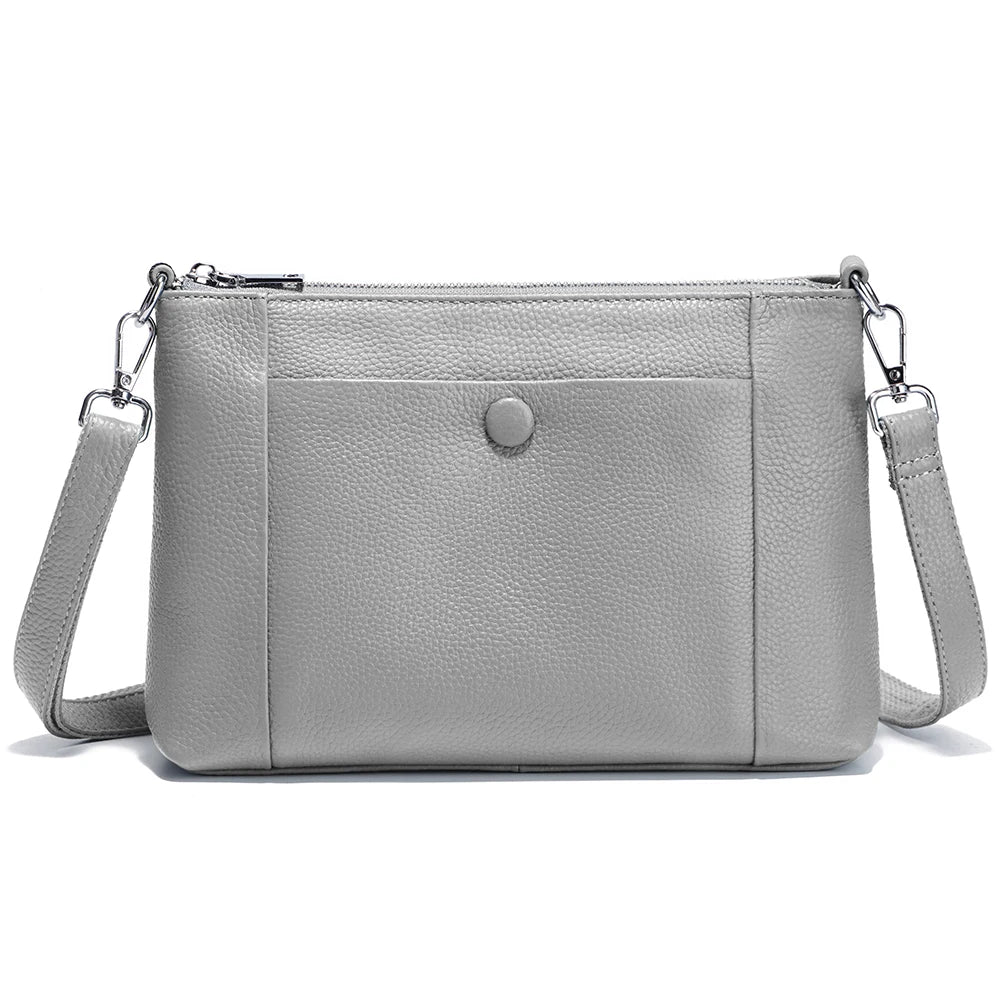 Minimalist Women Purse  Spring Shoulder Square Cross Over Bag 100% Genuine Leather