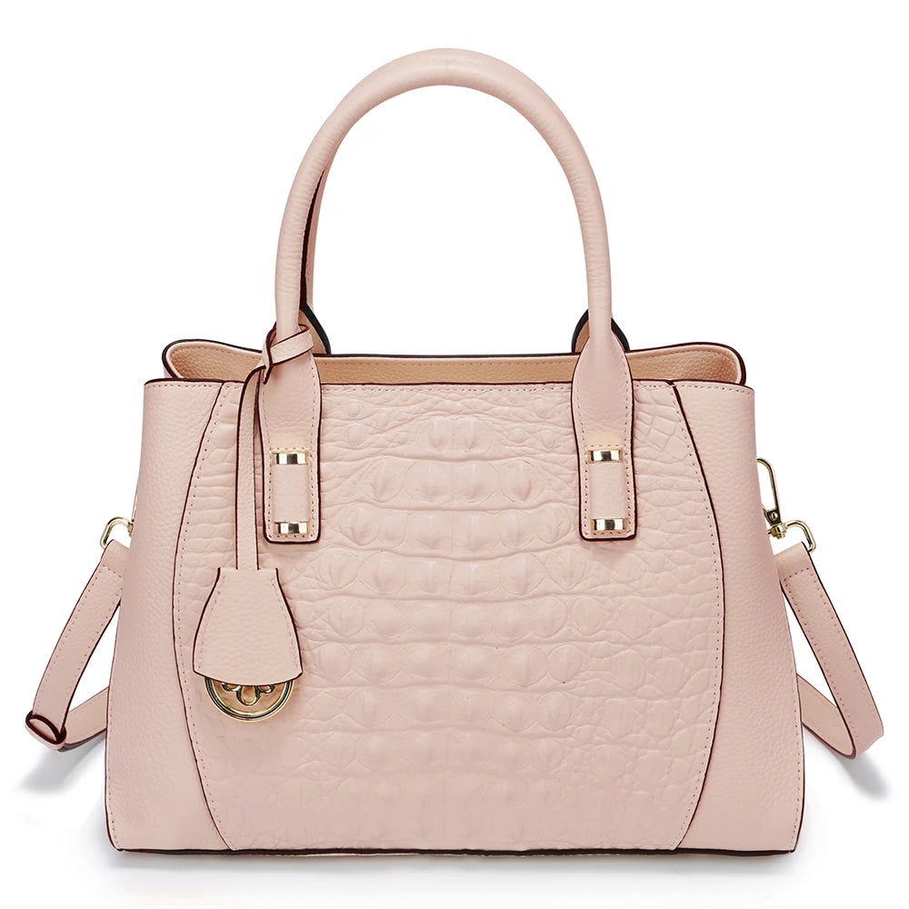 Fashion Women Alligator Handbags Genuine Leather Top-handle Bag Luxury Designer