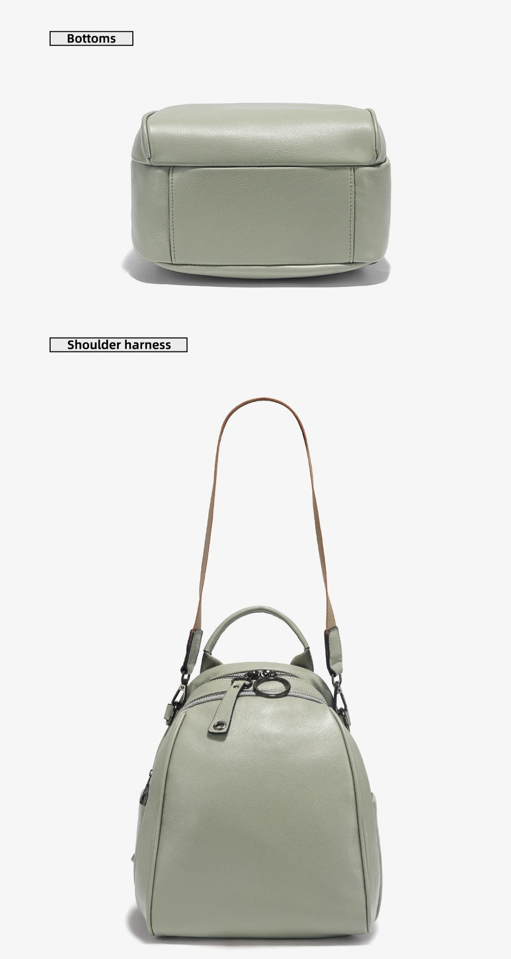 Women's Soft Genuine Leather Travel Backpack Large Capacity Convertible Rucksack
