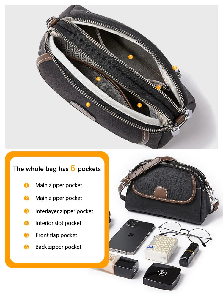 Genuine Leather Women's Handbag Small Tote Bag Female Crossbody Fashion Lady Shoulder Handbags