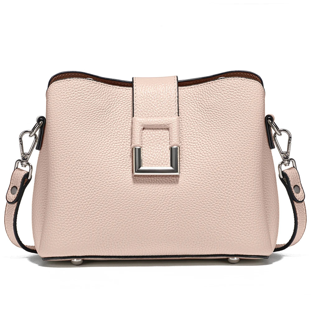 Genuine Leather Designer Noble Shopper Shoulder Bag Commuter Large Bucket Handbag Women Crossbody