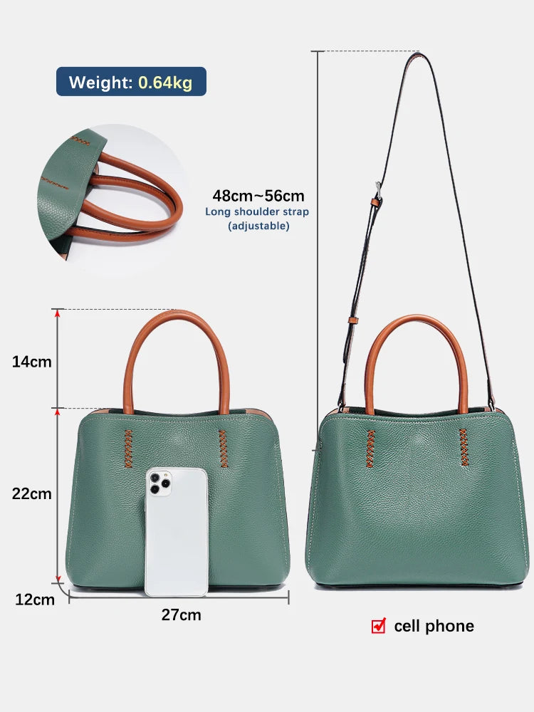 Women's Genuine Leather Shopper Bag Designer Shoulder Bags Handbag Large Bucket Bag Tote Cross