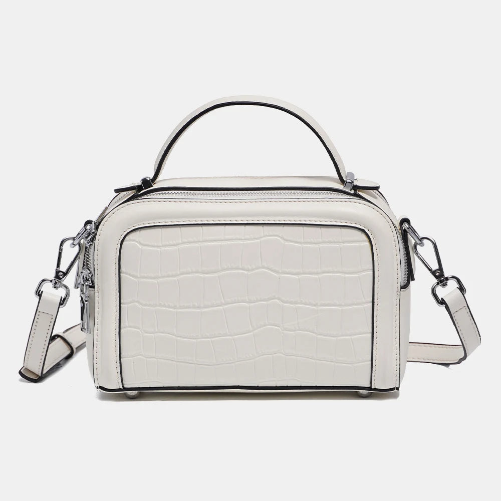 Genuine Leather For Women Sturdy Top-handle Alligator Handbag Classic High