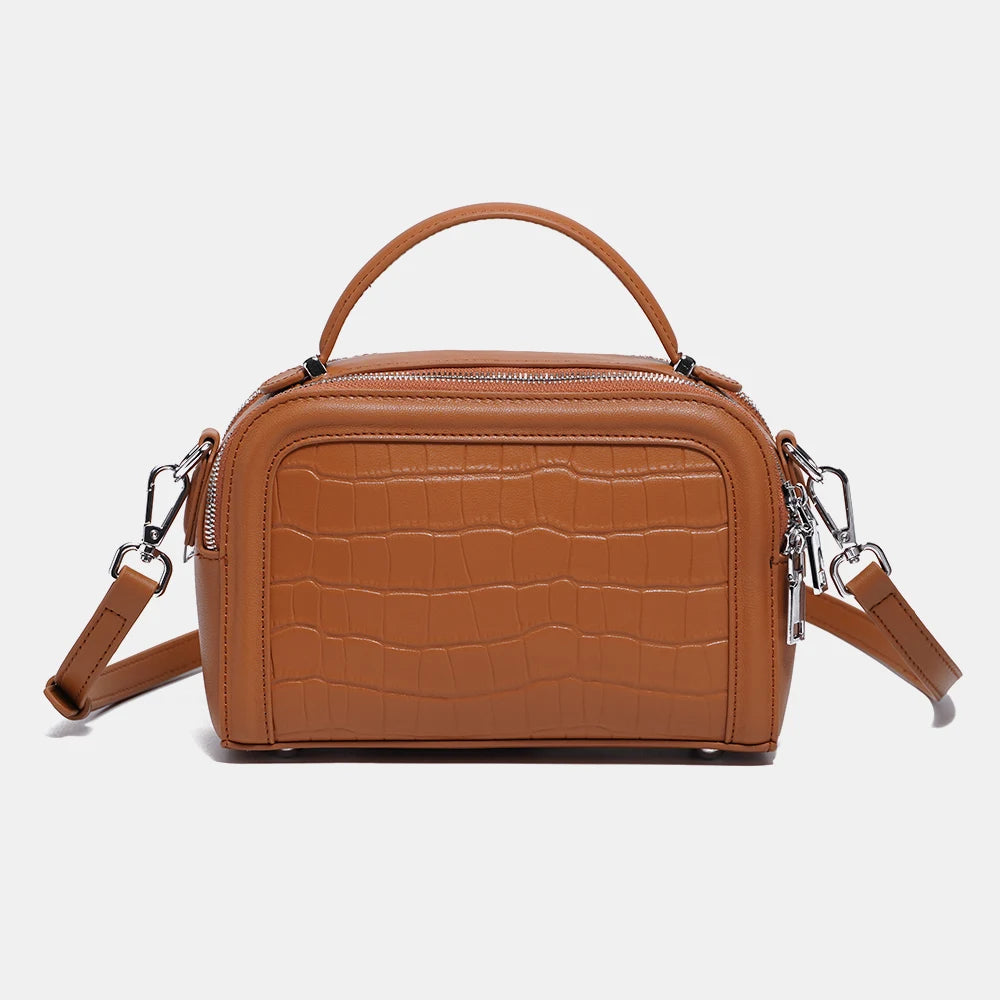 Genuine Leather For Women Sturdy Top-handle Alligator Handbag Classic High