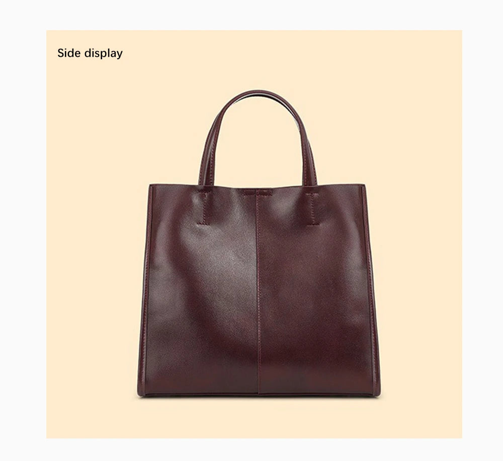 Genuine Leather New Simple Shoulder Bag Large Capacity Shopper Luxury Casual