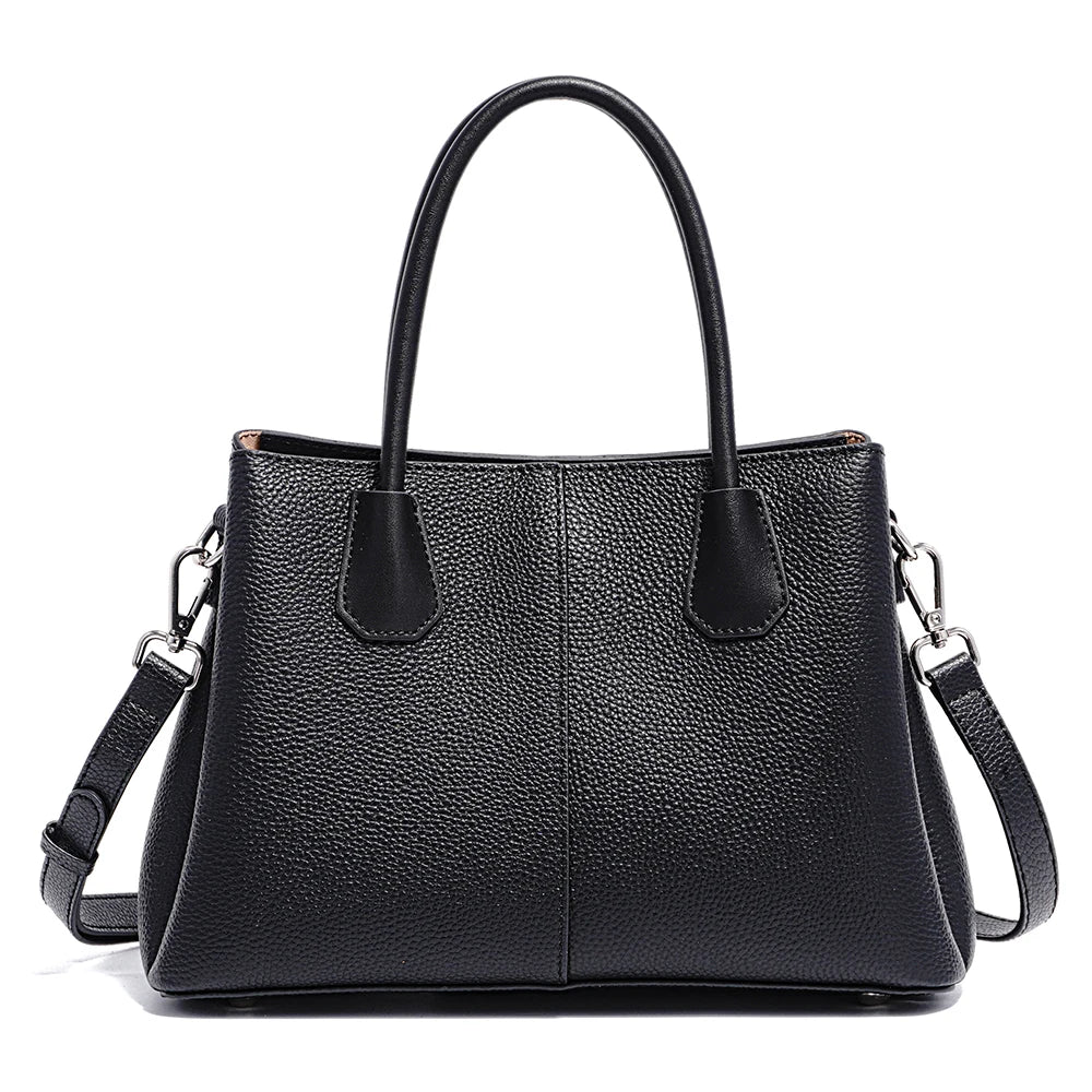Women's Genuine Leather Top-Handle Bag Noble White Luxury Crossbody