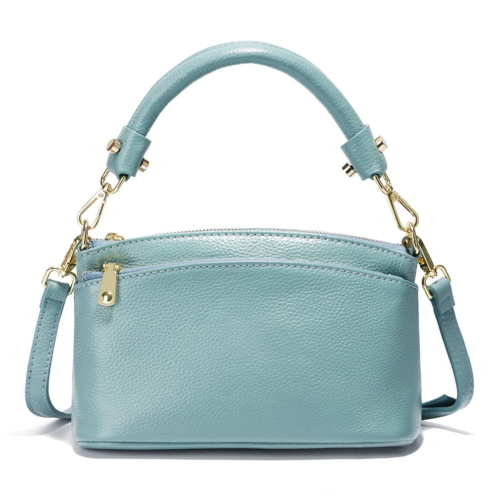 Women  Bag Soft Genuine Leather Zipper Cowhide Leather Shoulder Bag Ladies Crossbody