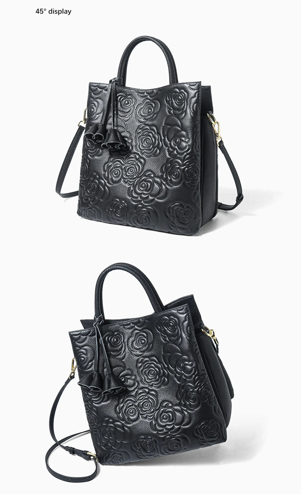 100% Genuine Leather Handbag Large Capacity Women Shoulder Bag Retro